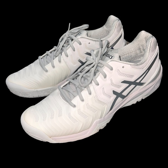 NWT ASICS Gel-Resolution 7 white shoes men’s size 12 - Picture 2 of 12